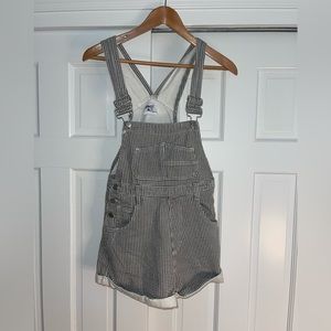 Black and white denim overalls jumper.